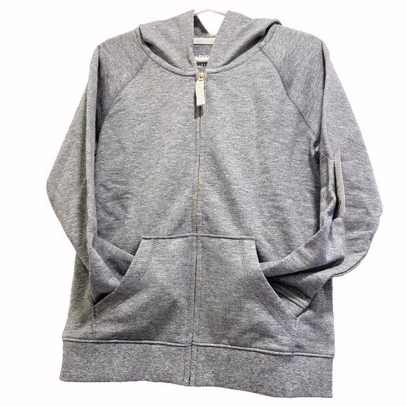 Jumping Beans Kids Charcoal Gray French Terry Hoodie with Gold Sparkly Glitter - Picture 1 of 8